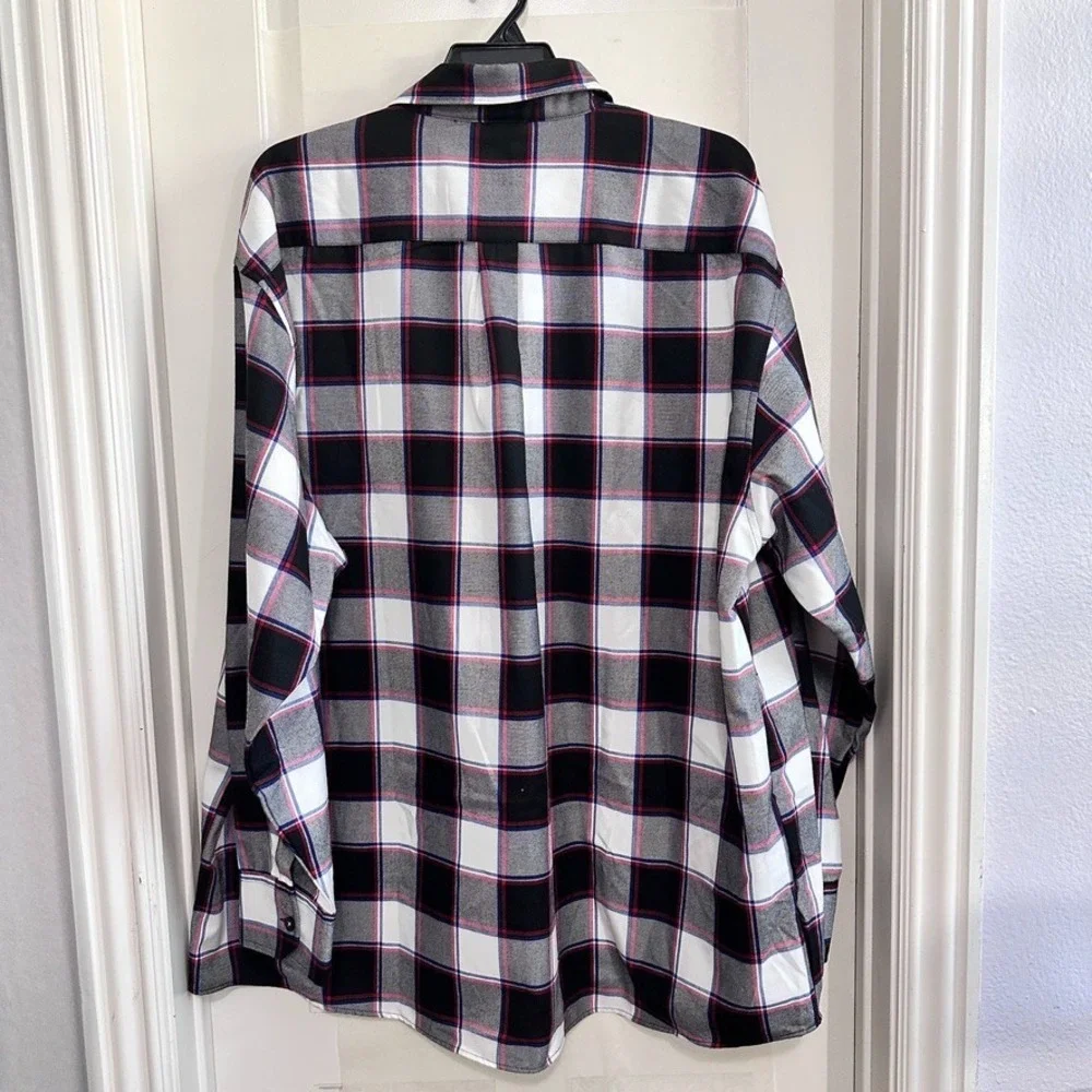 Dixxon/JLHD HD Colab Boat Tail Flannel Men's‎ 5XL Red White Blue Black Plaid - Picture 4 of 7